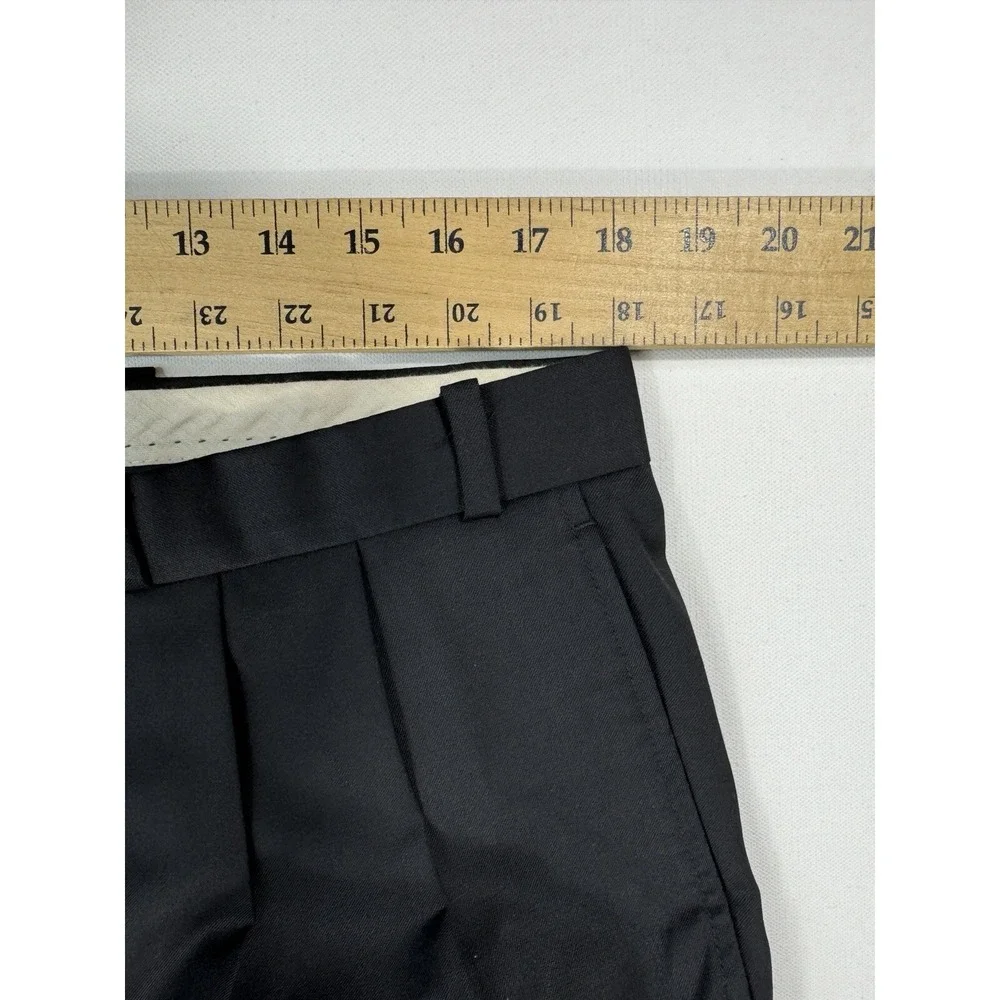 Lauren Ralph Lauren Total Comfort Black Pleated Wool Dress Pants 36x29 Cuffed